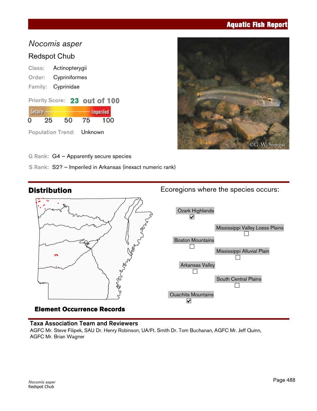 Aquatic Fish Report