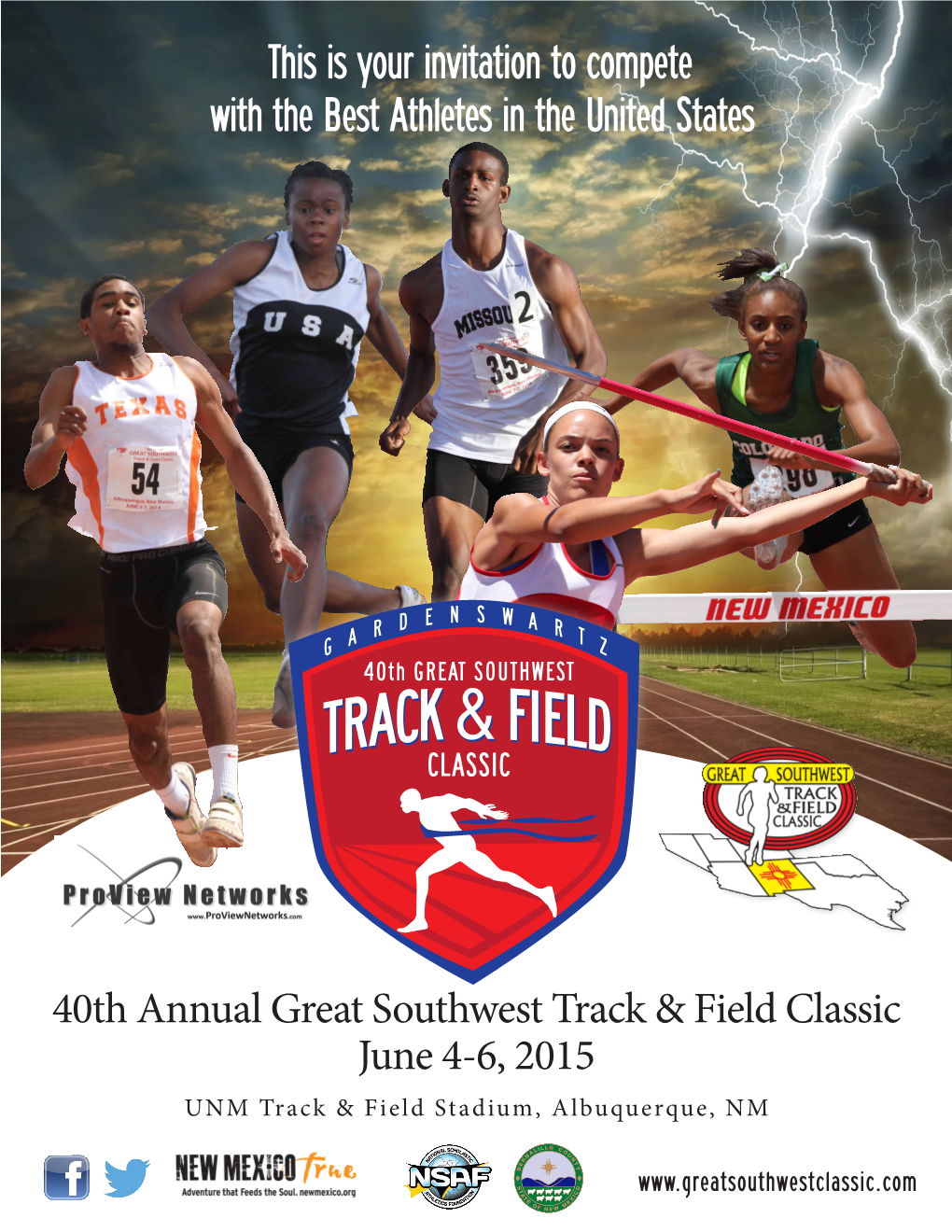 The Crowne Plaza Hotel Is the Exclusive Designated Headquarters for the 40Th Annual Great Southwest 3:50 4 X 100 Meter Relay Age Group Track & Field Classic
