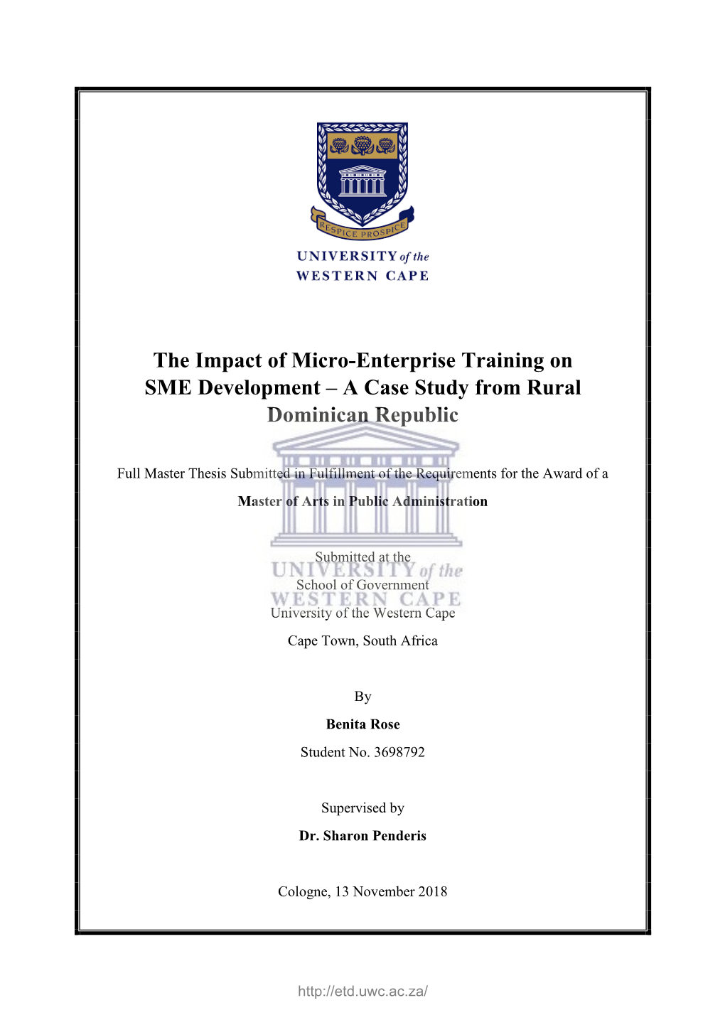 The Impact of Micro-Enterprise Training on SME Development – a Case Study from Rural Dominican Republic