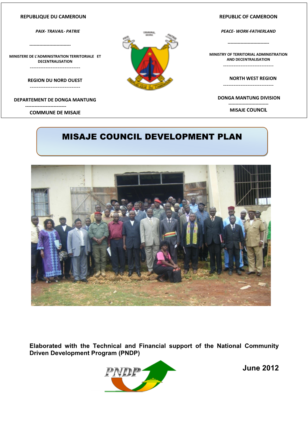 Misaje Council Development Plan-CDP Page Ii