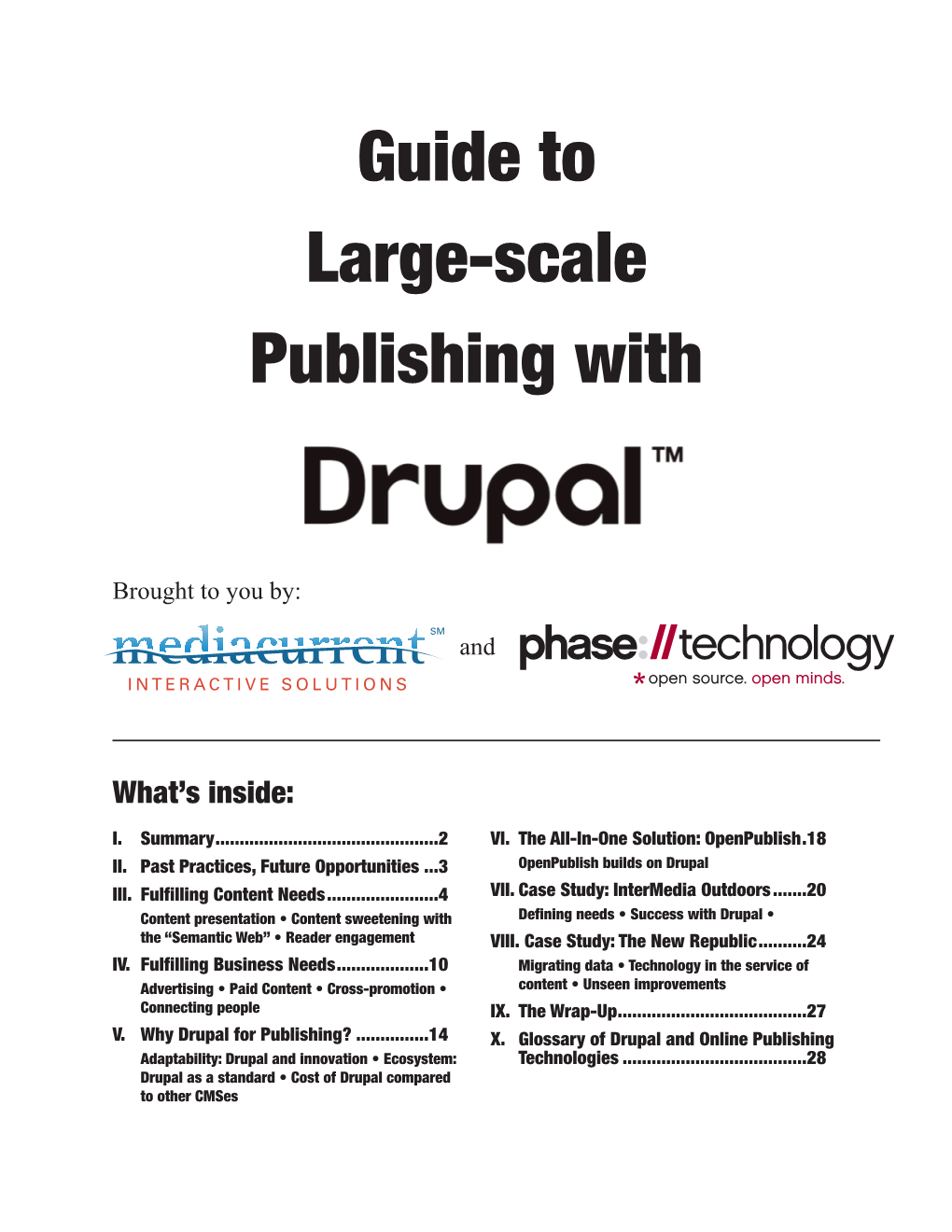 Guide to Large-Scale Publishing with Drupal