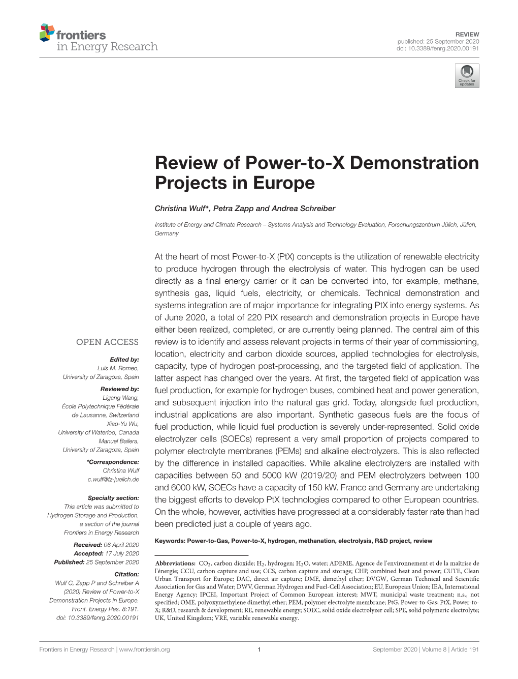 Review of Power-To-X Demonstration Projects in Europe