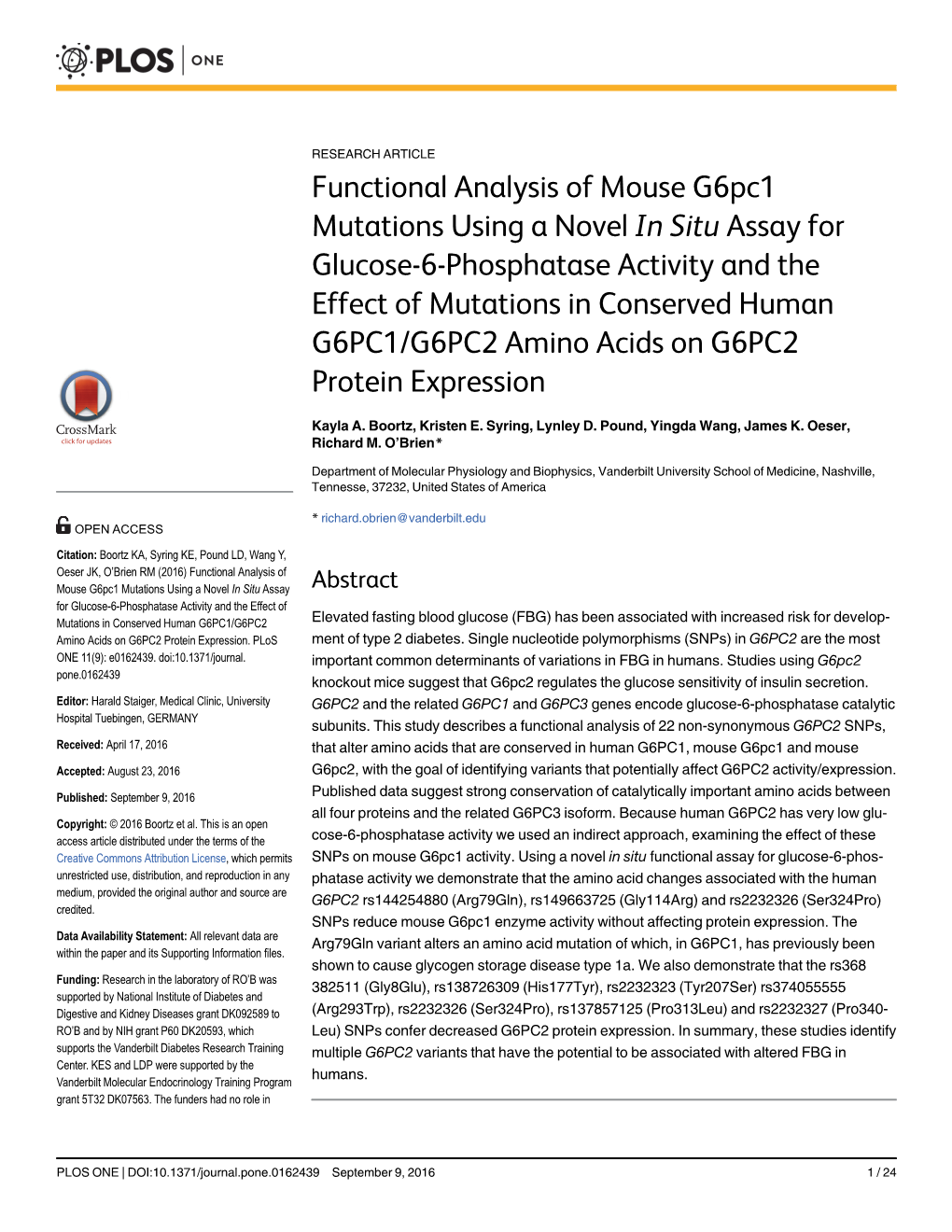 Functional Analysis of Mouse G6pc1 Mutations Using a Novel in Situ