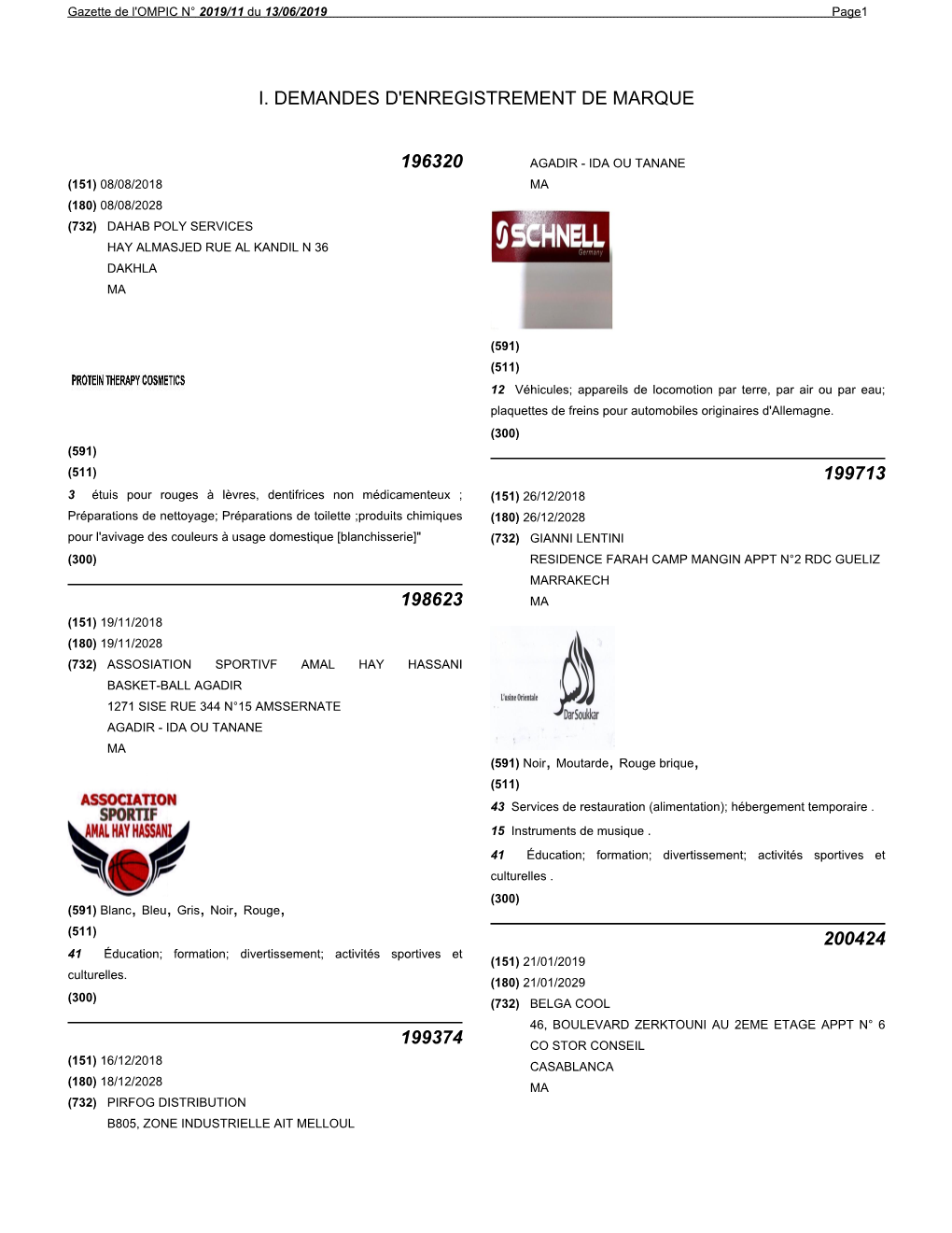 Publication 2019-11 Du 13/06/2019