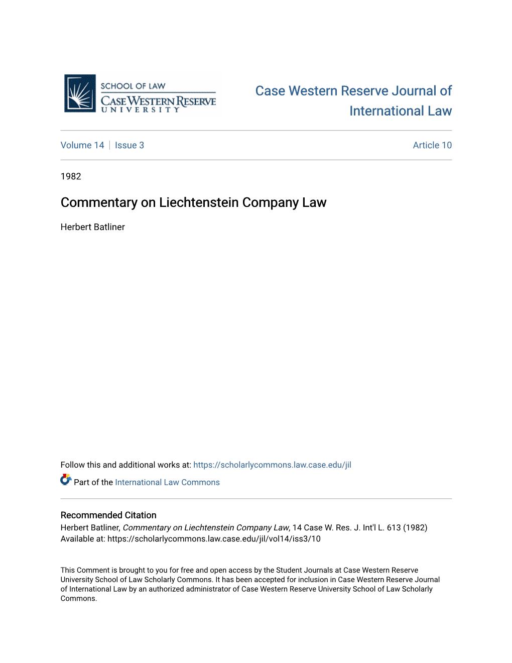 Commentary on Liechtenstein Company Law