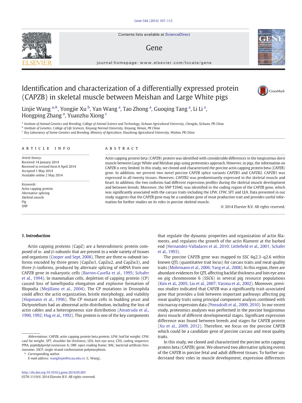 Identification and Characterization of a Differentially Expressed