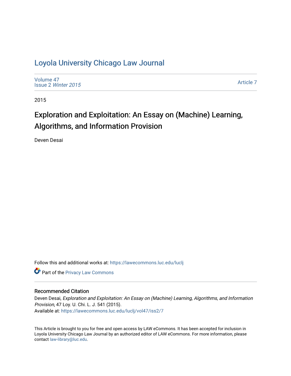 An Essay on (Machine) Learning, Algorithms, and Information Provision