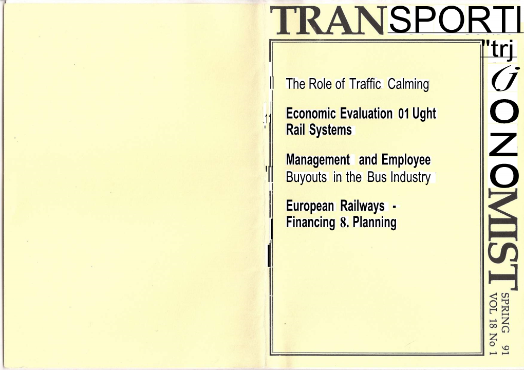 Sportl "Trj II the Role of Traffic Calming (J