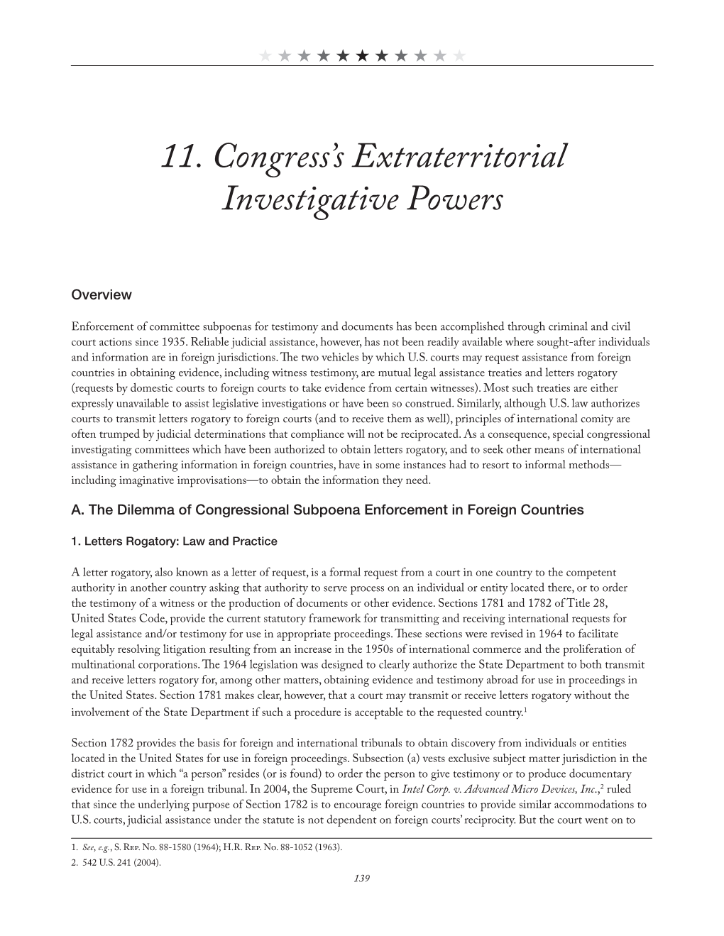Chapter 11: Congress's Extraterritorial Investigative Powers
