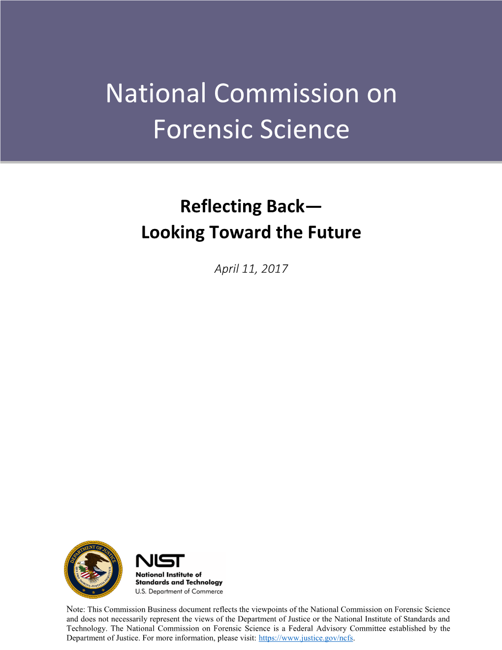 National Commission on Forensic Science