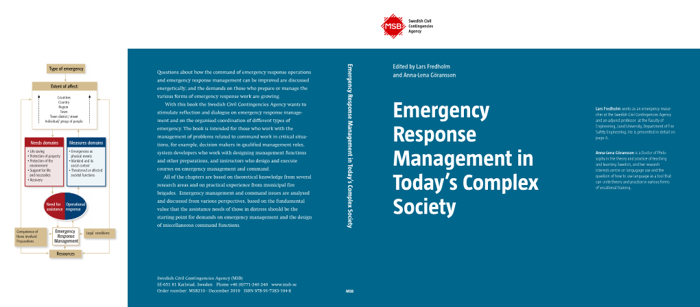 Emergency Response Management in Today´S Complex Society