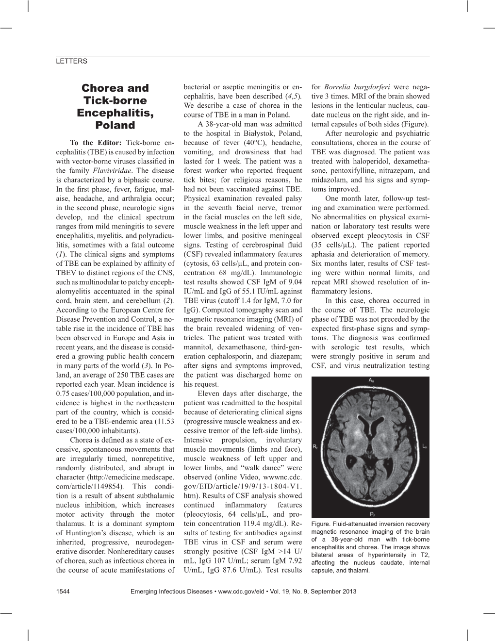 Chorea and Tick-Borne Encephalitis, Poland