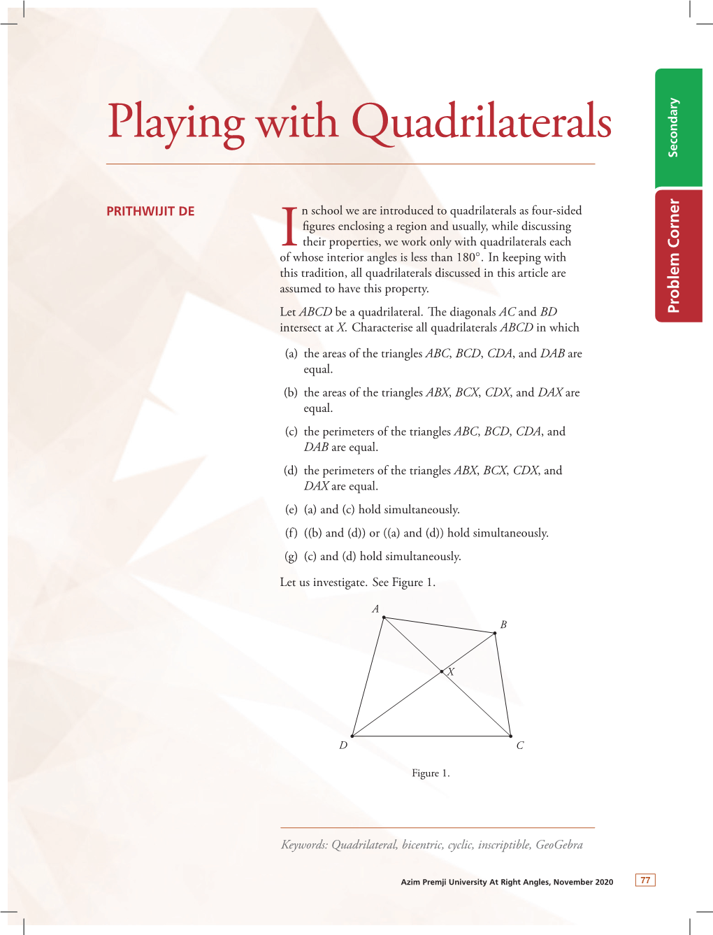 Playing with Quadrilaterals Secondary