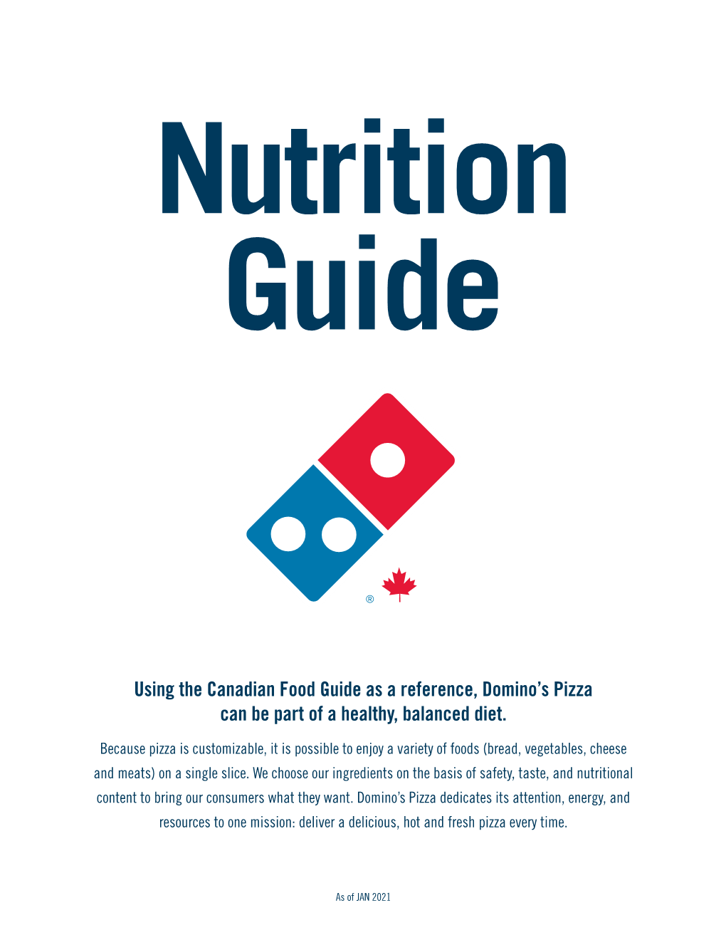 Nutritional Guide Reflects That Range of Possibilities