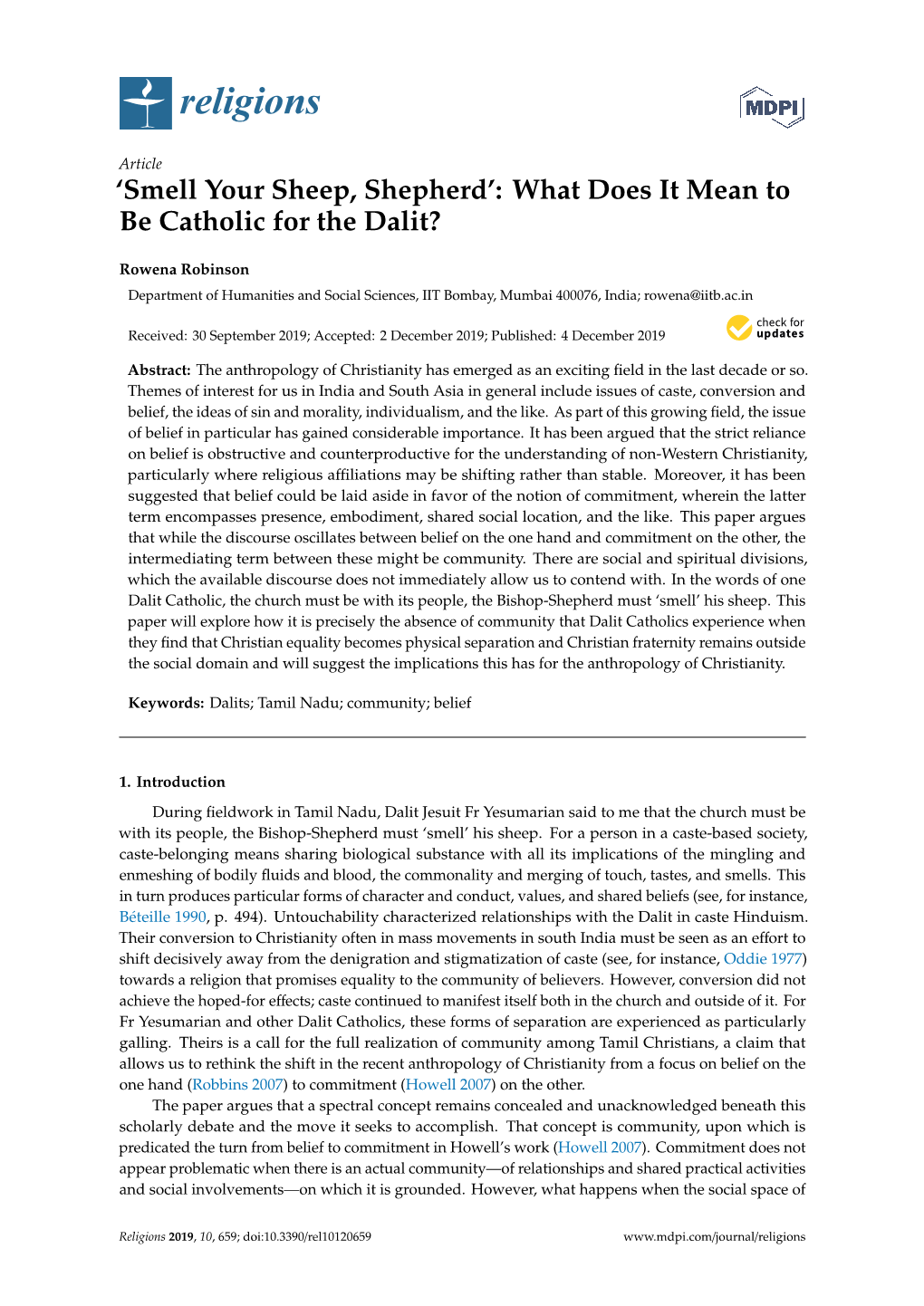 What Does It Mean to Be Catholic for the Dalit?