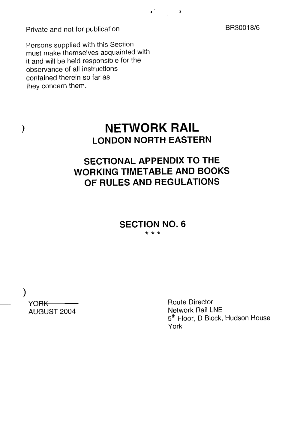 Network Rail London North Eastern