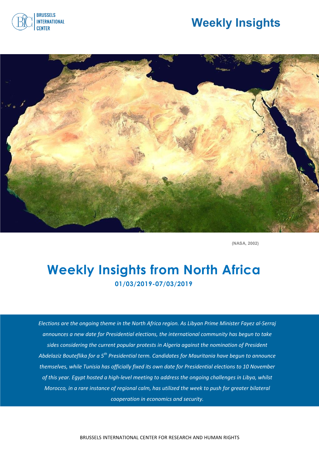 Weekly Insights from North Africa 01/03/2019-07/03/2019