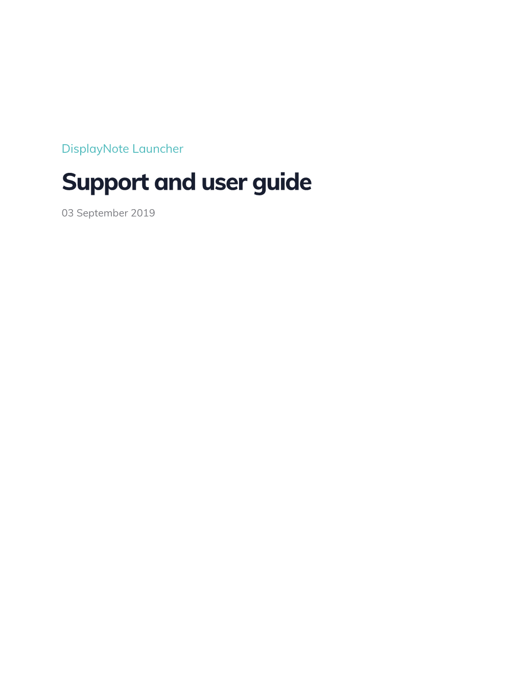 Support and User Guide