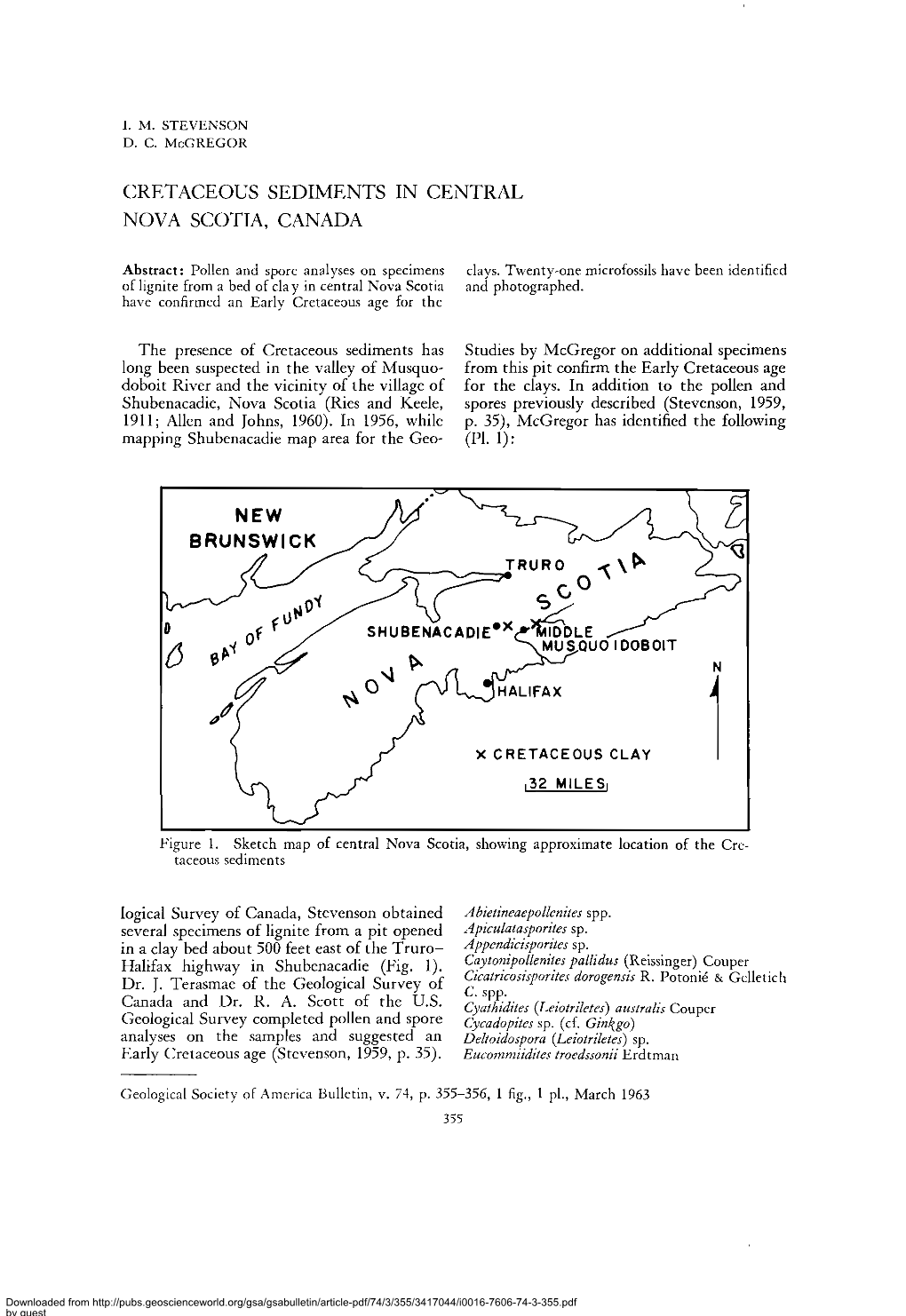 IM STEVENSON D. C. MCGREGOR CRETACEOUS