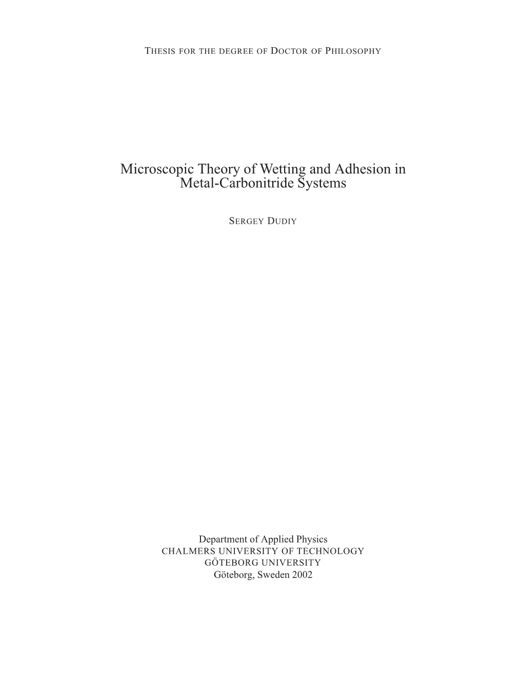 Microscopic Theory of Wetting and Adhesion in Metal-Carbonitride Systems