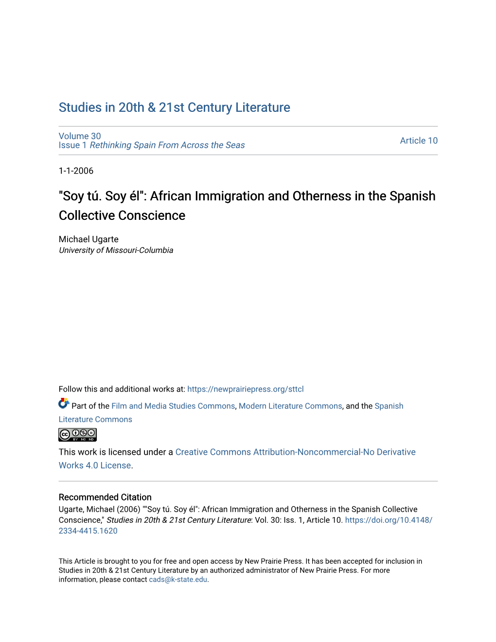 African Immigration and Otherness in the Spanish Collective Conscience