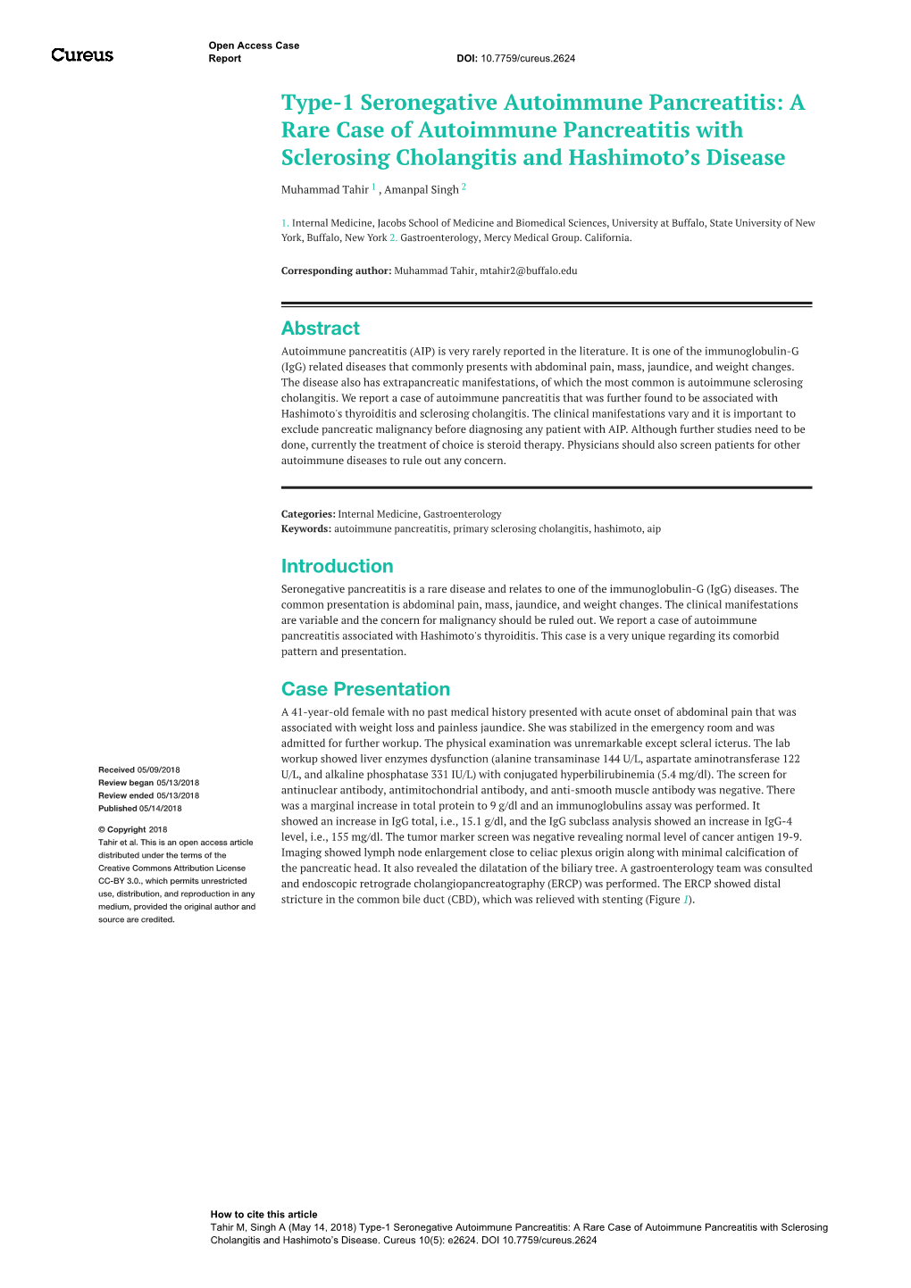 Type-1 Seronegative Autoimmune Pancreatitis: a Rare Case of Autoimmune Pancreatitis with Sclerosing Cholangitis and Hashimoto’S Disease