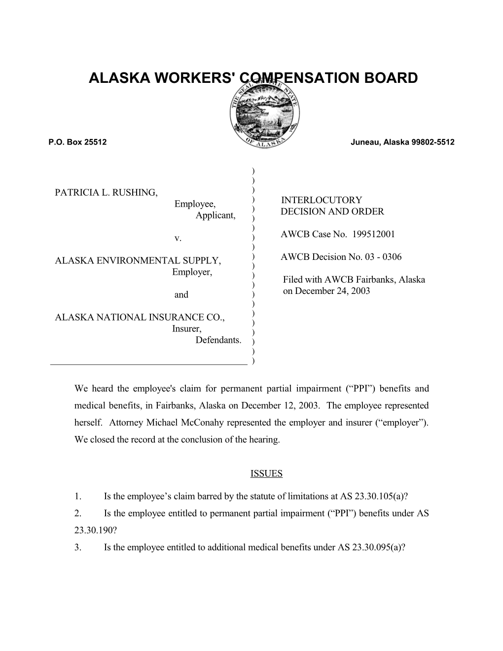 Alaska Workers' Compensation Board s9