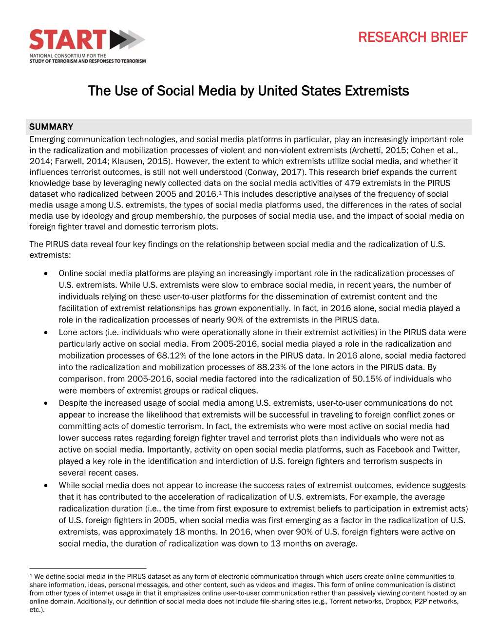 The Use of Social Media by United States Extremists