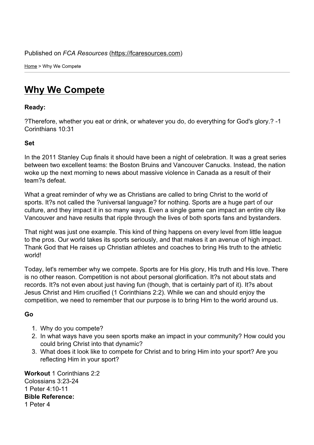 Why We Compete