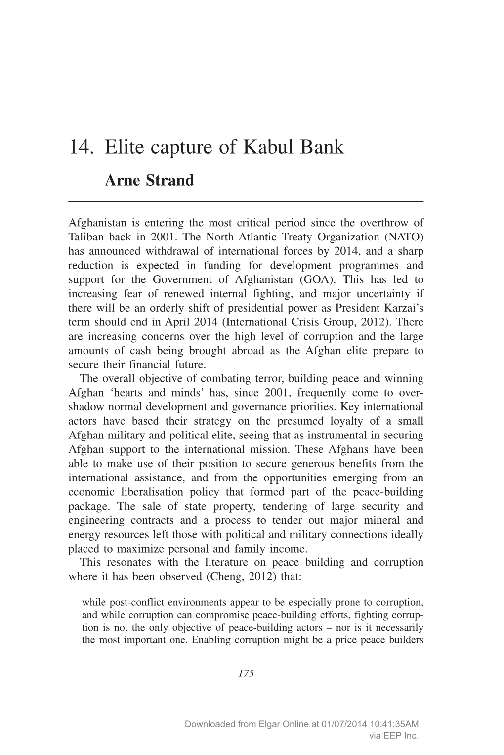 14. Elite Capture of Kabul Bank Arne Strand