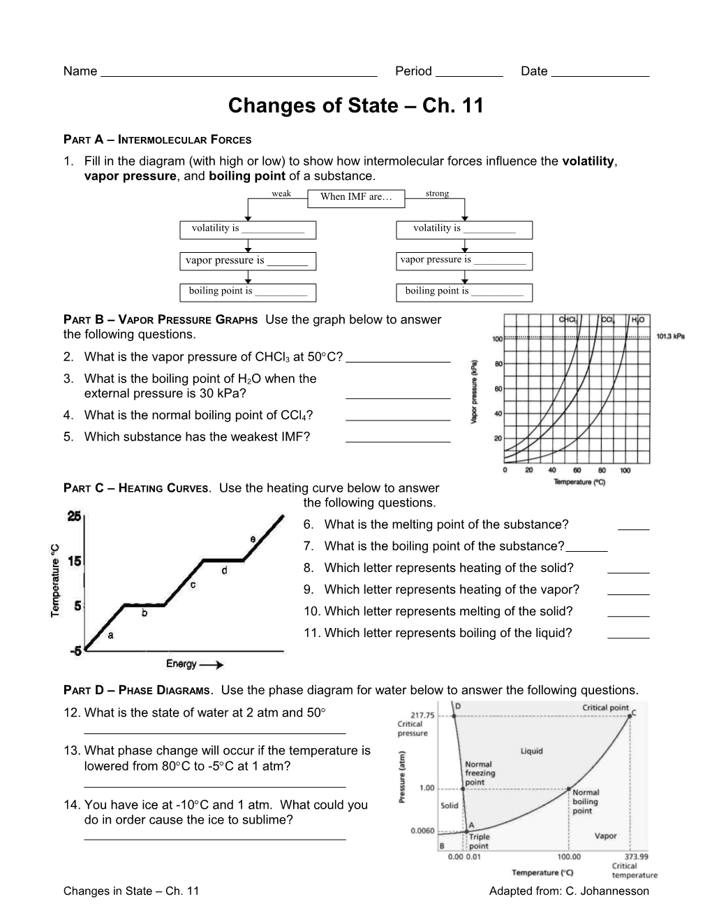 Changes of State Worksheet