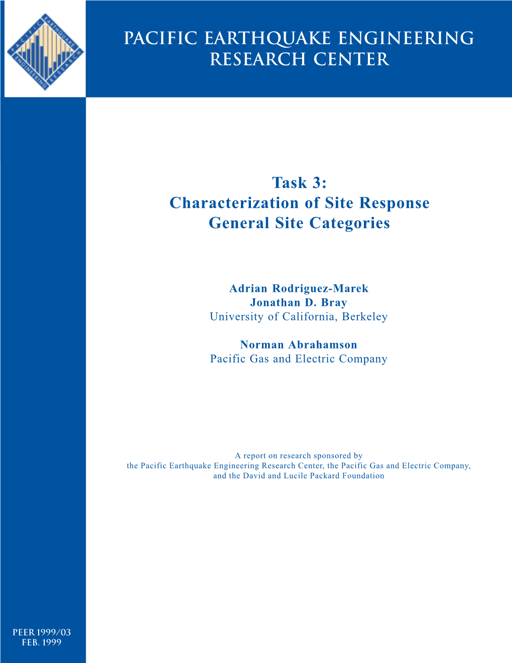Characterization of Site Response General Site Categories