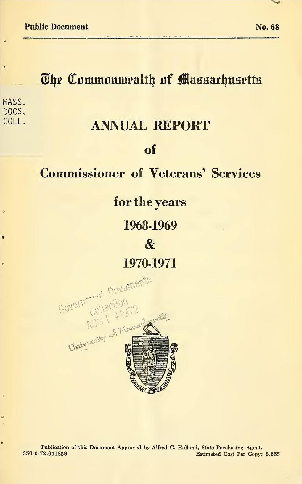 Annual Report of Commissioner of Veterans' Services for the Year