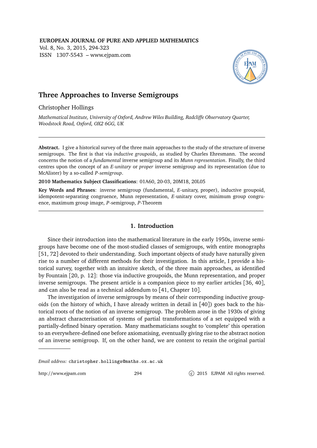 Three Approaches to Inverse Semigroups