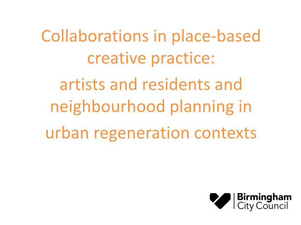 Birmingham Public Art Strategy 2015-2019