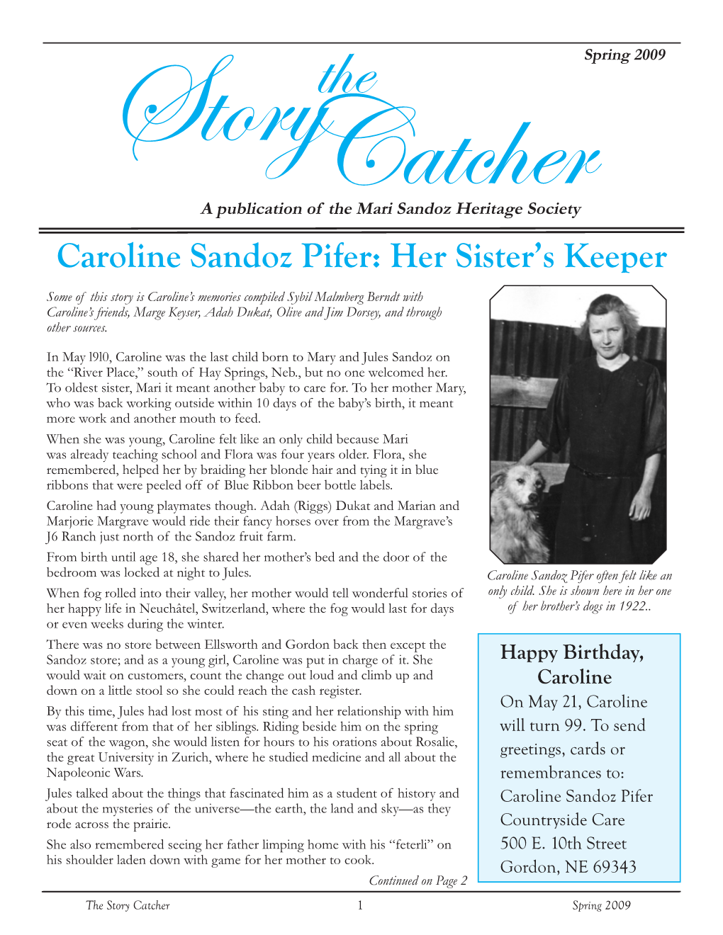 Caroline Sandoz Pifer: Her Sister's Keeper