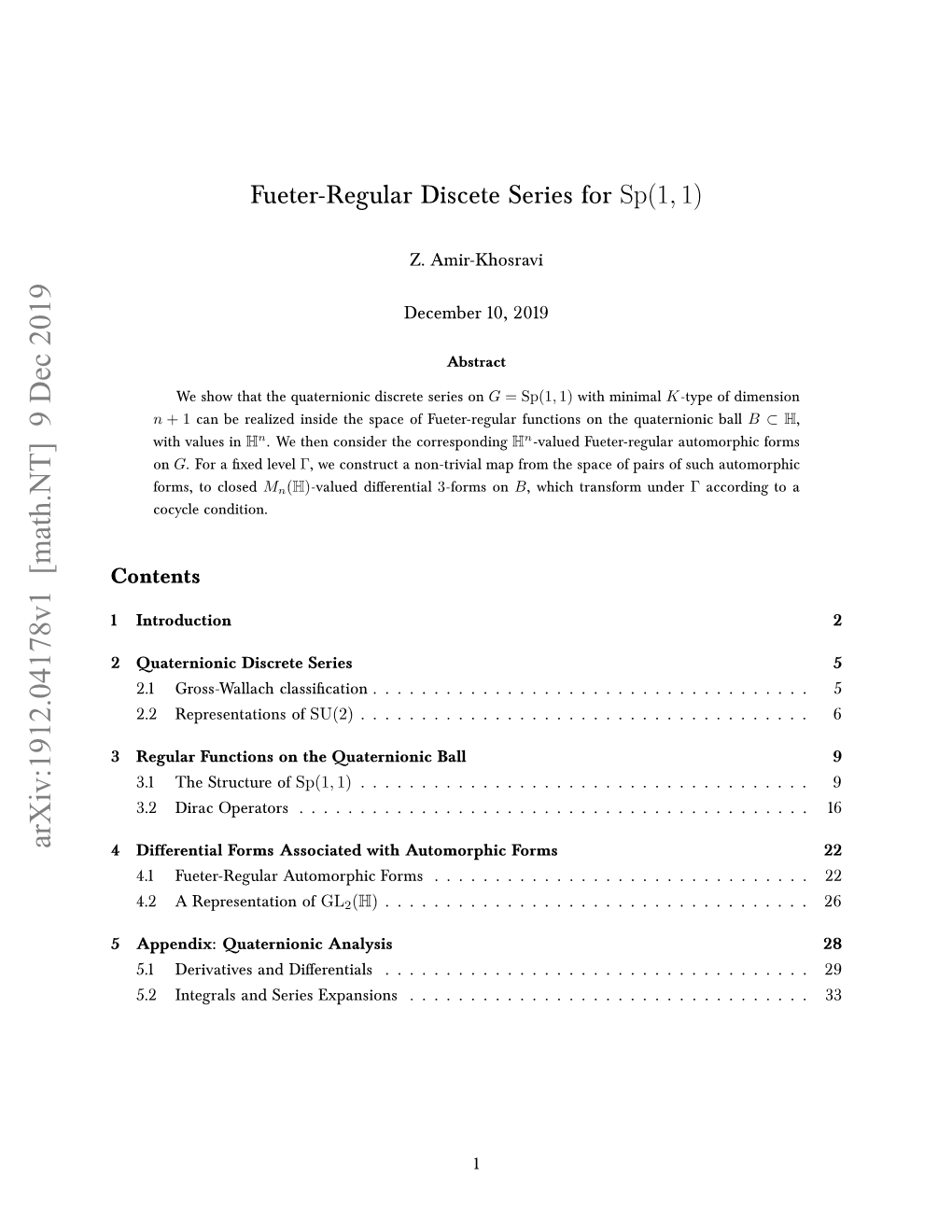 Fueter-Regular Discete Series for Sp(1,1)