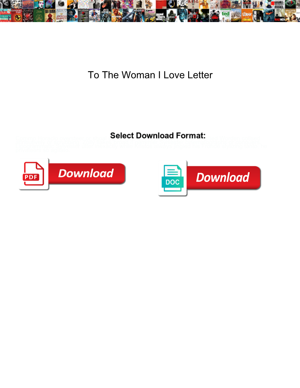 To the Woman I Love Letter