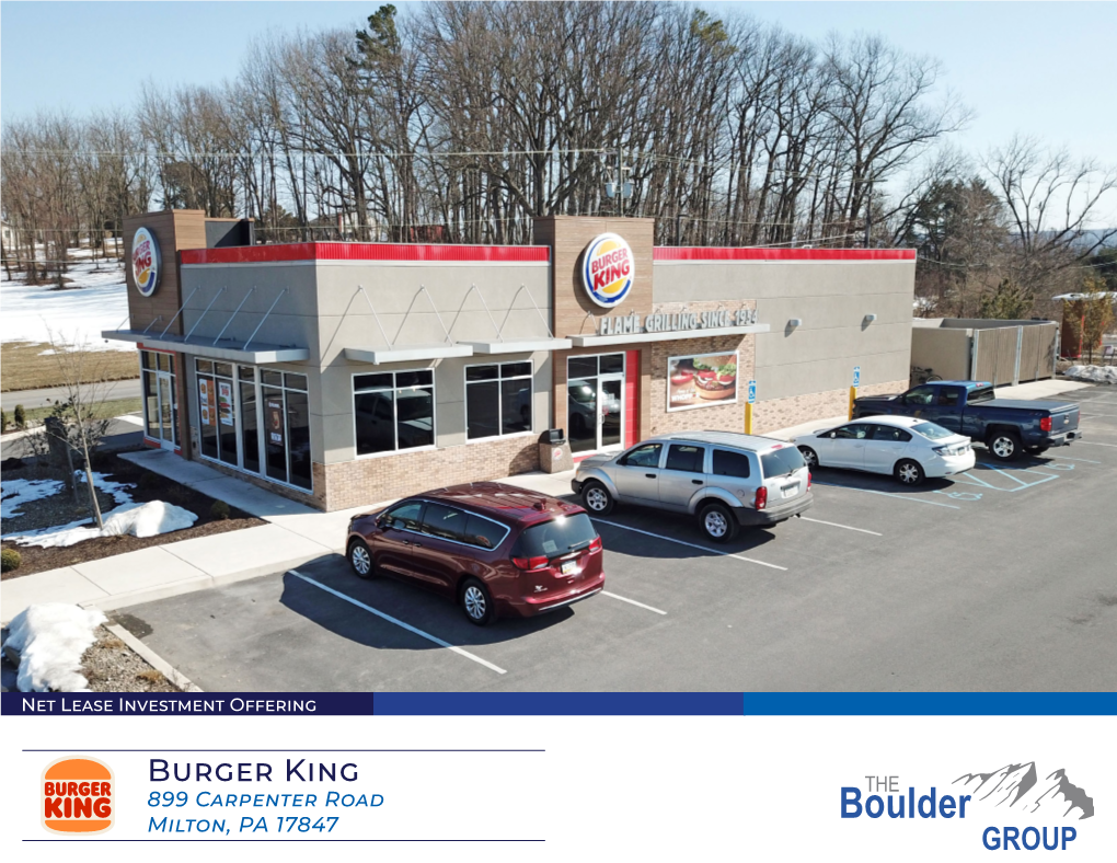 Burger King 899 Carpenter Road Milton, PA 17847 Burger King | Milton, PA Table of Contents