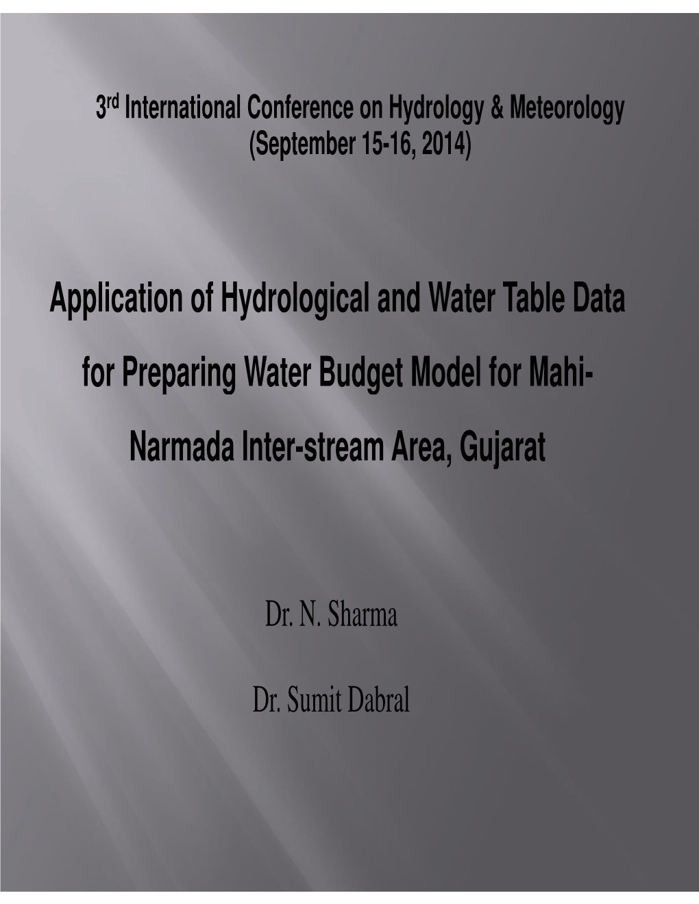 (A) Groundwater Recharge by Government Agencies