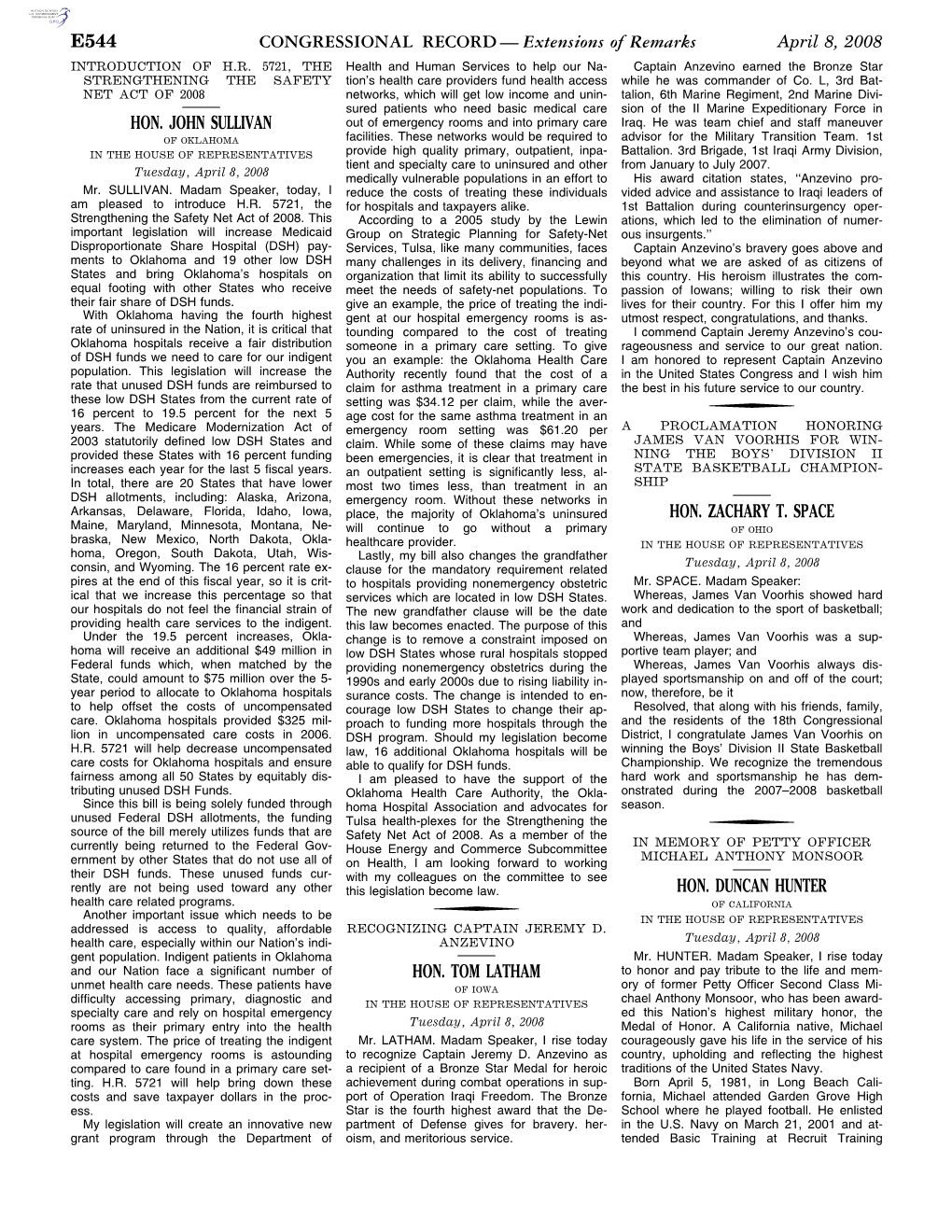 CONGRESSIONAL RECORD— Extensions of Remarks E544 HON