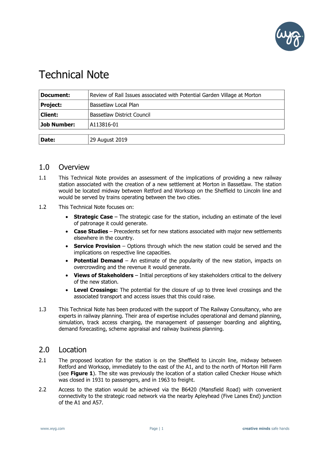 Bassetlaw Rail Issues Technical Note