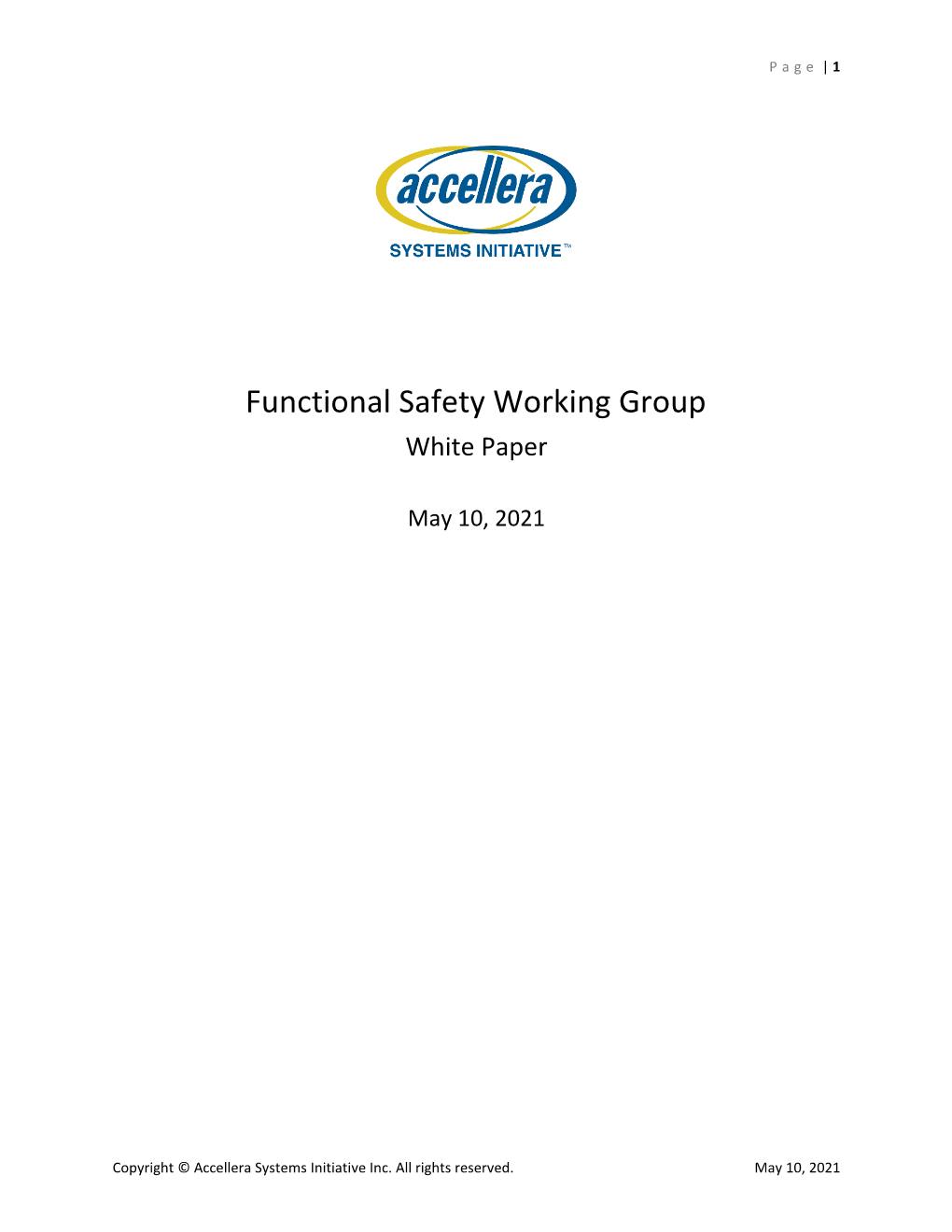 Functional Safety Working Group White Paper