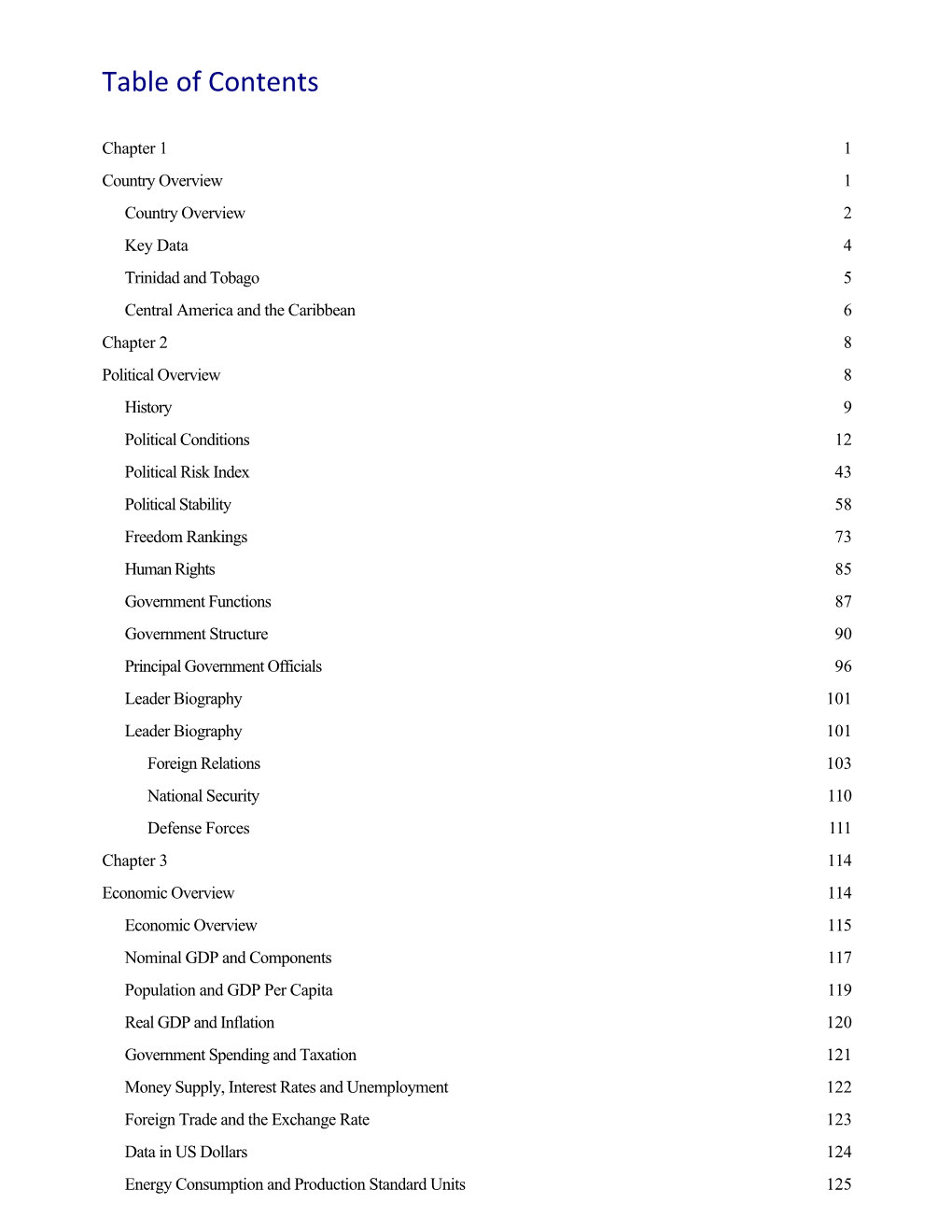 Table of Contents