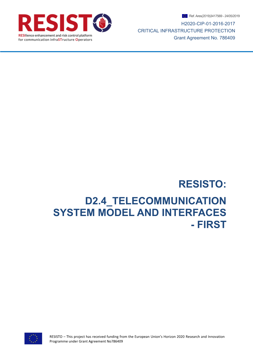 Telecommunication System Model and Interfaces - First