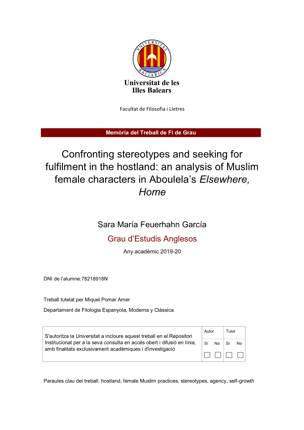 An Analysis of Muslim Female Characters in Aboulela's Else