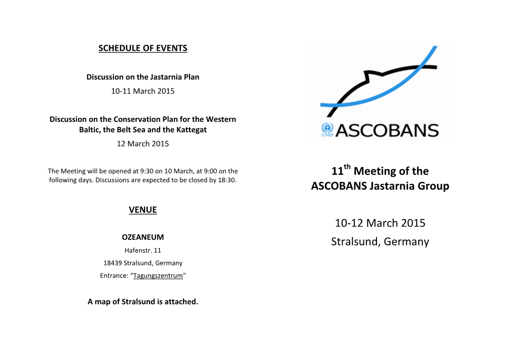 11 Meeting of the ASCOBANS Jastarnia Group 10-12 March 2015