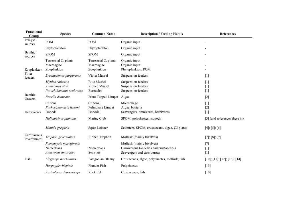 Trophic Relationships and Feeding Diversity in a Subantarctic Trophic Web of the Beagle