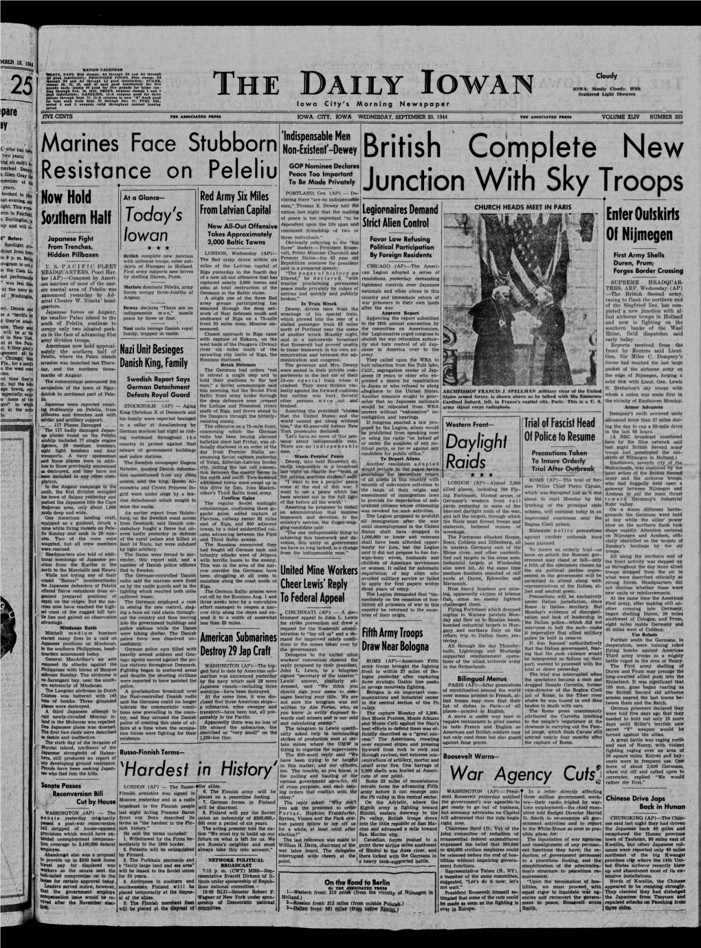 Daily Iowan (Iowa City, Iowa), 1944-09-20