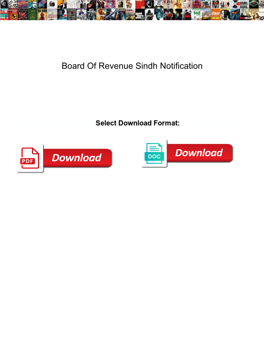 Board of Revenue Sindh Notification